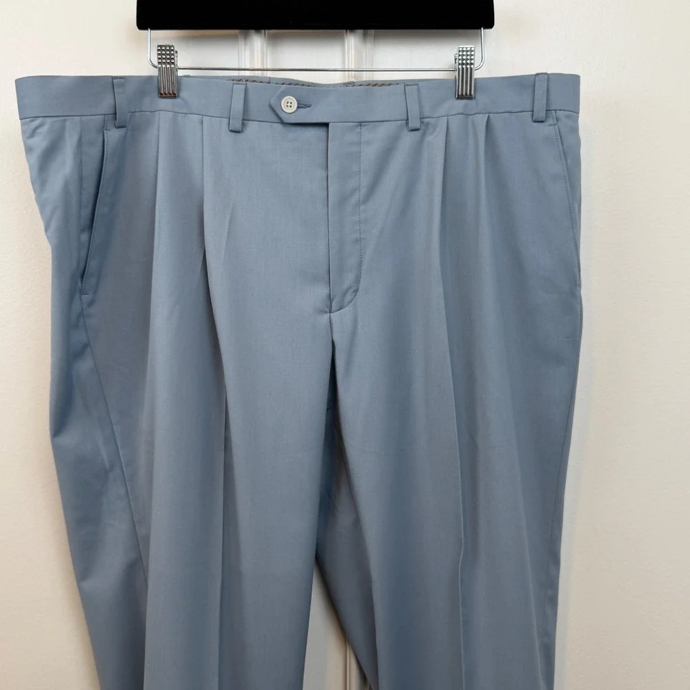 Lauren Ralph Lauren Mens Pleated Dress Pants Blue 43W x 30L‎ Cuffed Trousers